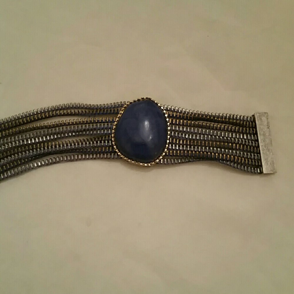 blue stone magnetic closure bracelet